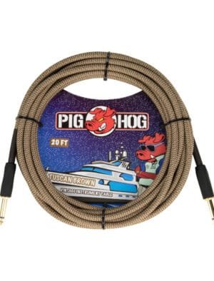 Pig Hog Tuscan Brown 20ft Instrument Cable