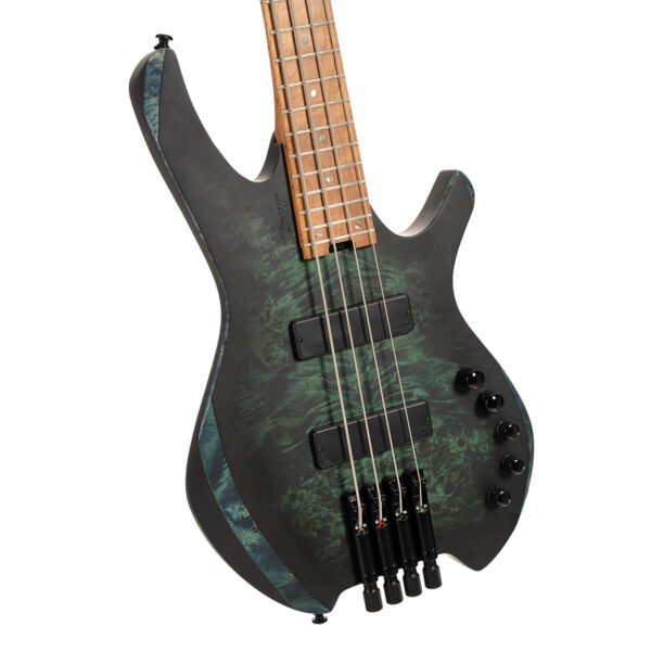 Cort Space 4 Headless Bass w/ Gig Bag - Star Dust Green - Image 3