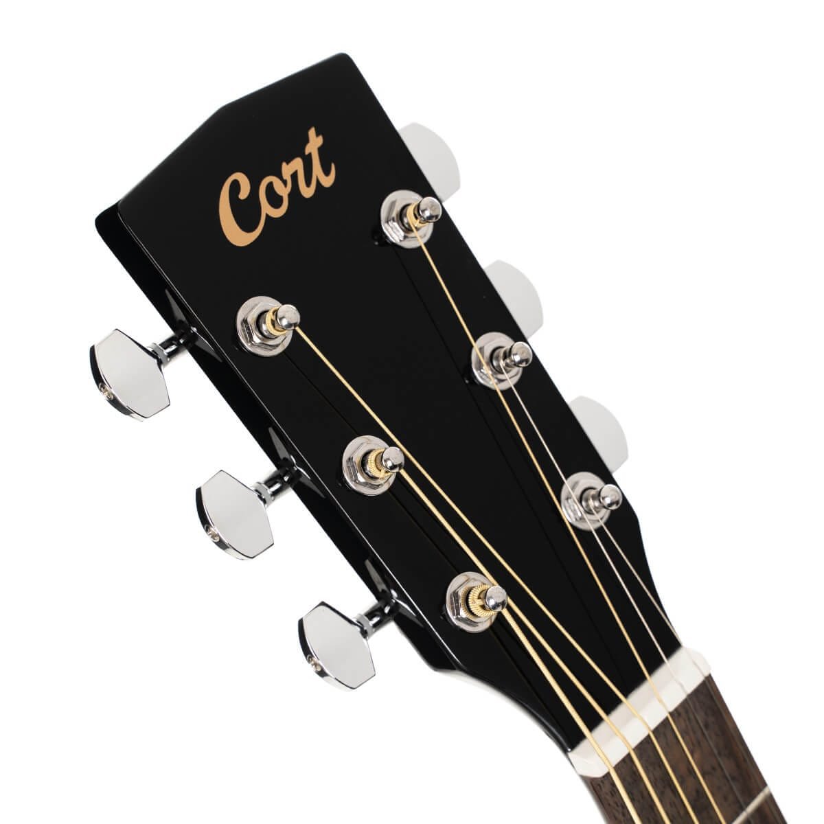 Cort L60 Solid Top Grand Concert w/ Gig Bag - Black - Image 8