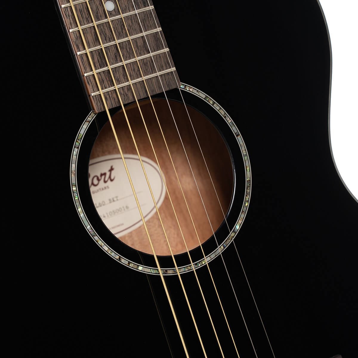 Cort L60 Solid Top Grand Concert w/ Gig Bag - Black - Image 6