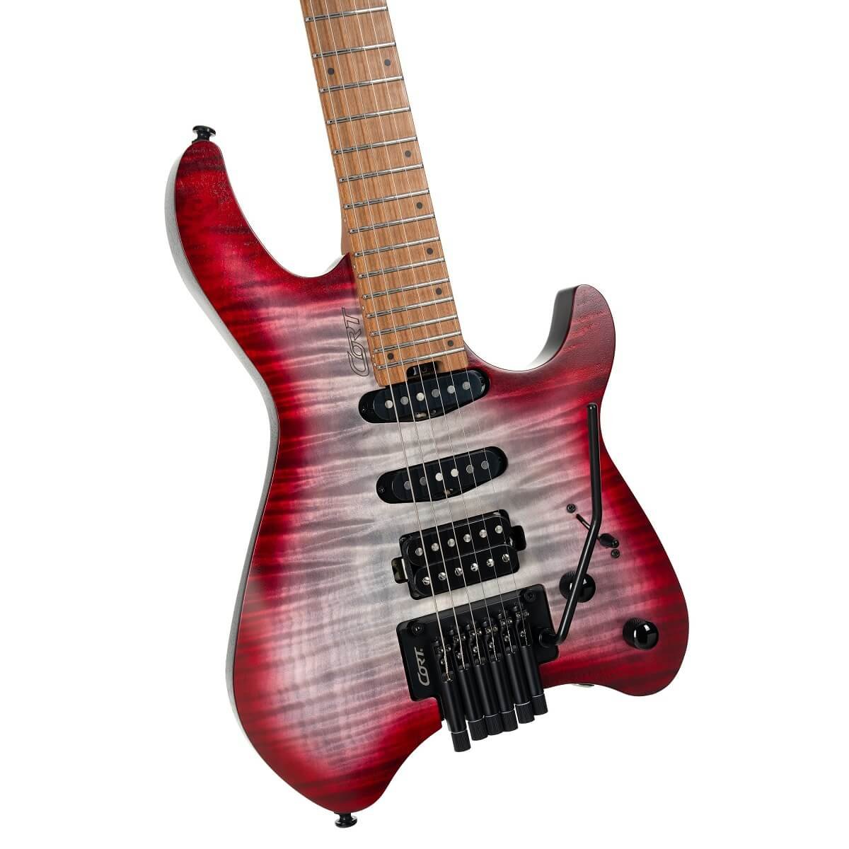 Cort Space Headless Guitar - Semi Gloss Lava - Image 3