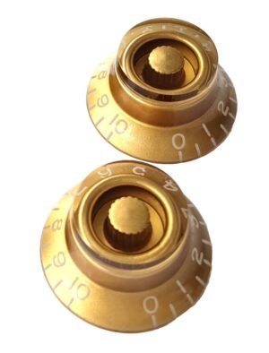 Knob - Top Hat, Embossed Numbers, Gibson Style - Gold